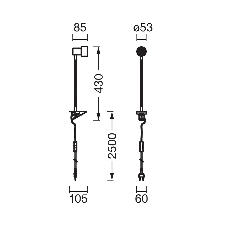Osram - Lampe à pince CLIP STEP FLEX 1xGU10/5W/230V noire