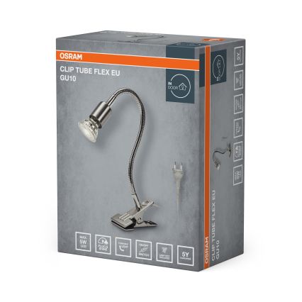 Osram - Lampe à pince CLIP TUBE FLEX 1xGU10/5W/230V chrome mat