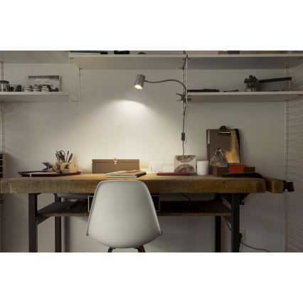 Osram - Lampe de bureau à pince DESK LINE 1xGU10/9W/230V gris