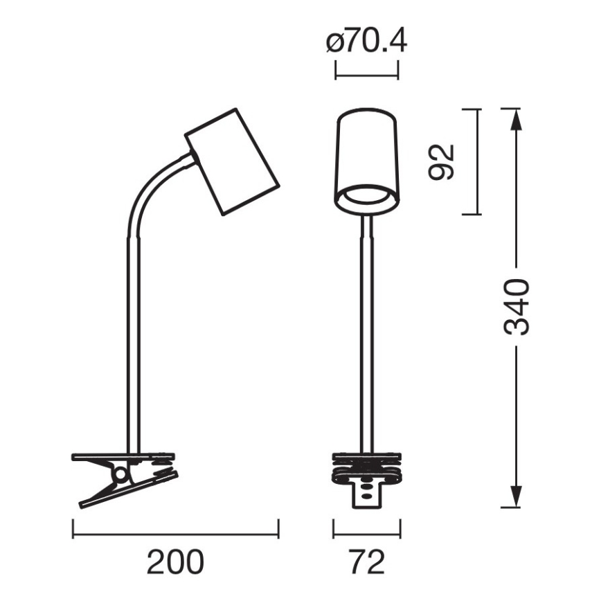 Osram - Lampe de bureau à pince DESK LINE 1xGU10/9W/230V noire