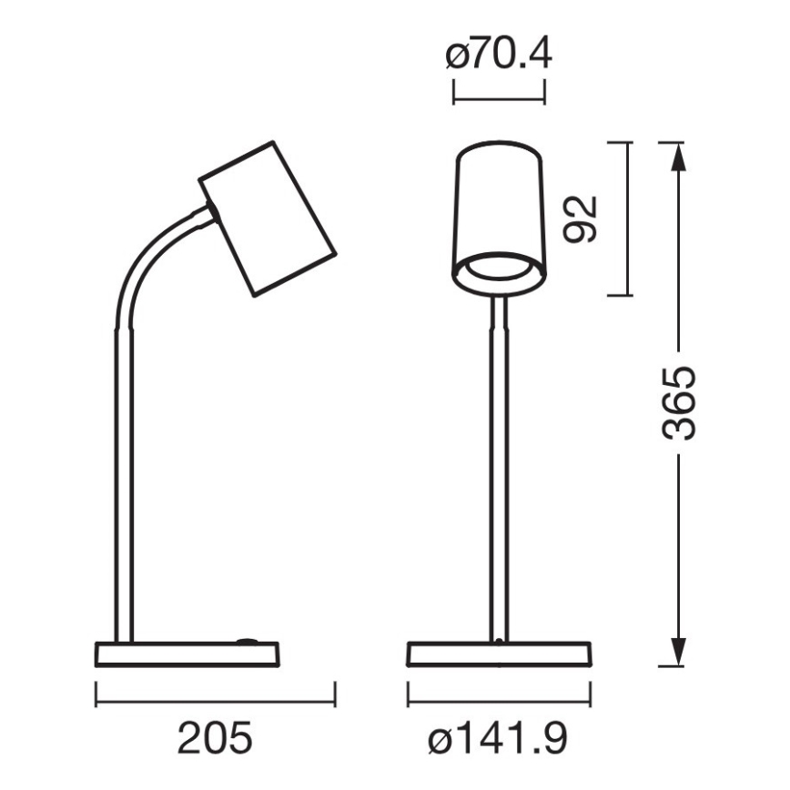 Osram - Lampe de bureau DESK LINE 1xGU10/9W/230V grise