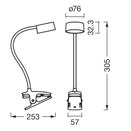 Osram - Lampe de bureau LED dimmable à pince OFFICE LINE LED/4,8W/230V 3000/4000/6500K blanche