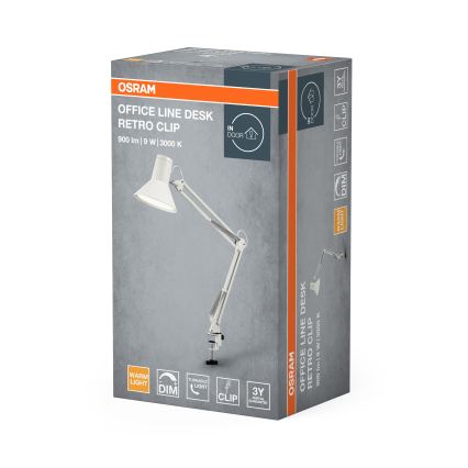 Osram - Lampe de bureau LED dimmable avec pince OFFICE LINE LED/9W/230V 3000K blanche