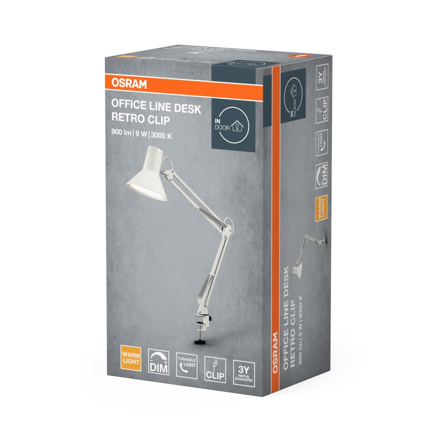 Osram - Lampe de bureau LED dimmable avec pince OFFICE LINE LED/9W/230V 3000K blanche