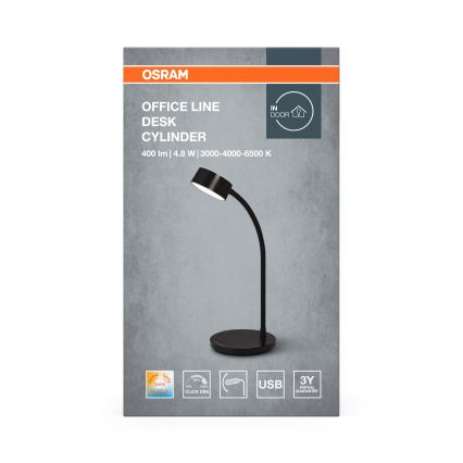 Osram - Lampe de bureau LED dimmable OFFICE LINE LED/4,8W/230V 3000/4000/6500K noire