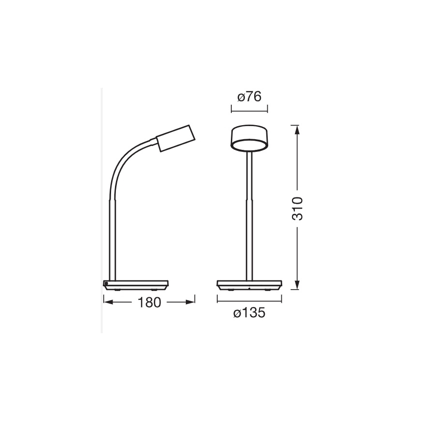 Osram - Lampe de bureau LED dimmable OFFICE LINE LED/4,8W/230V 3000/4000/6500K noire