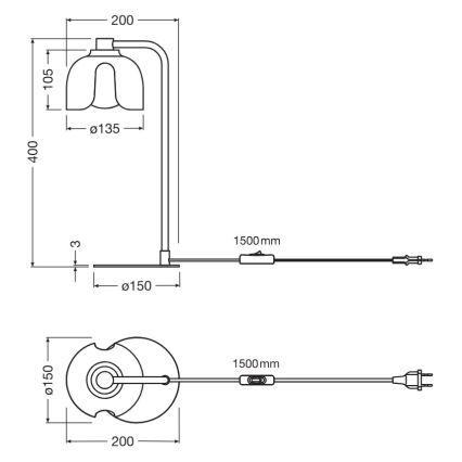 Osram - Lampe de table DECOR COROLLE 1xG9/20W/230V noire/dorée