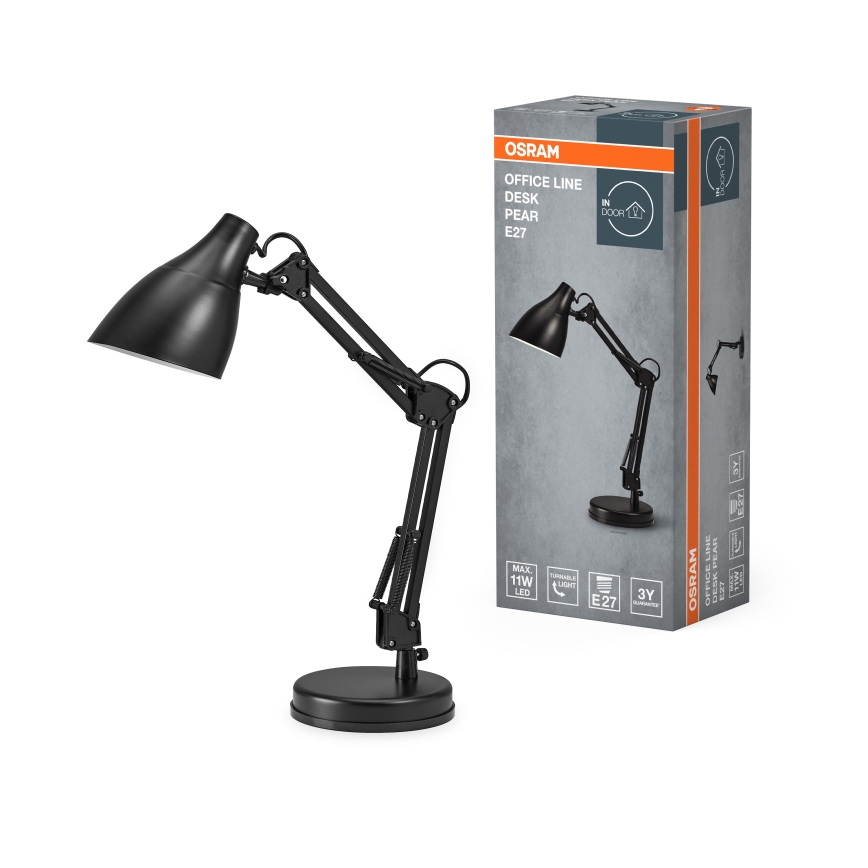 Osram - Lampe de table DESK LINE 1xE27/11W/230V noire