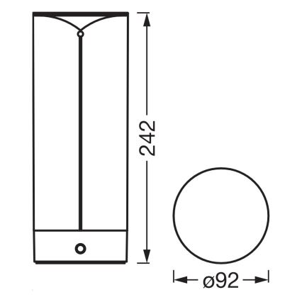 Osram - Lampe de table d'extérieur LED tactile et à intensité variable ENDURA STYLE LED/1,5W/5V 2500 mAh USB IP54 anthracite