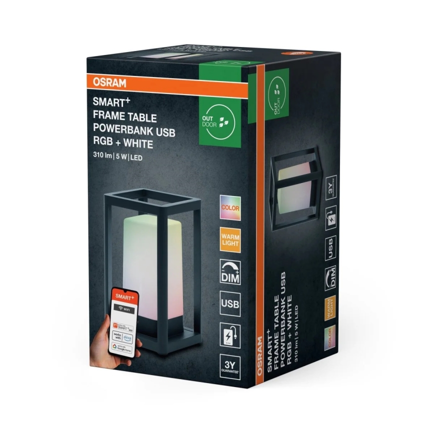 Osram - Lampe de table SMART+ LED RGBW dimmable 5W/5V 3000K IP44 Wi‑Fi
