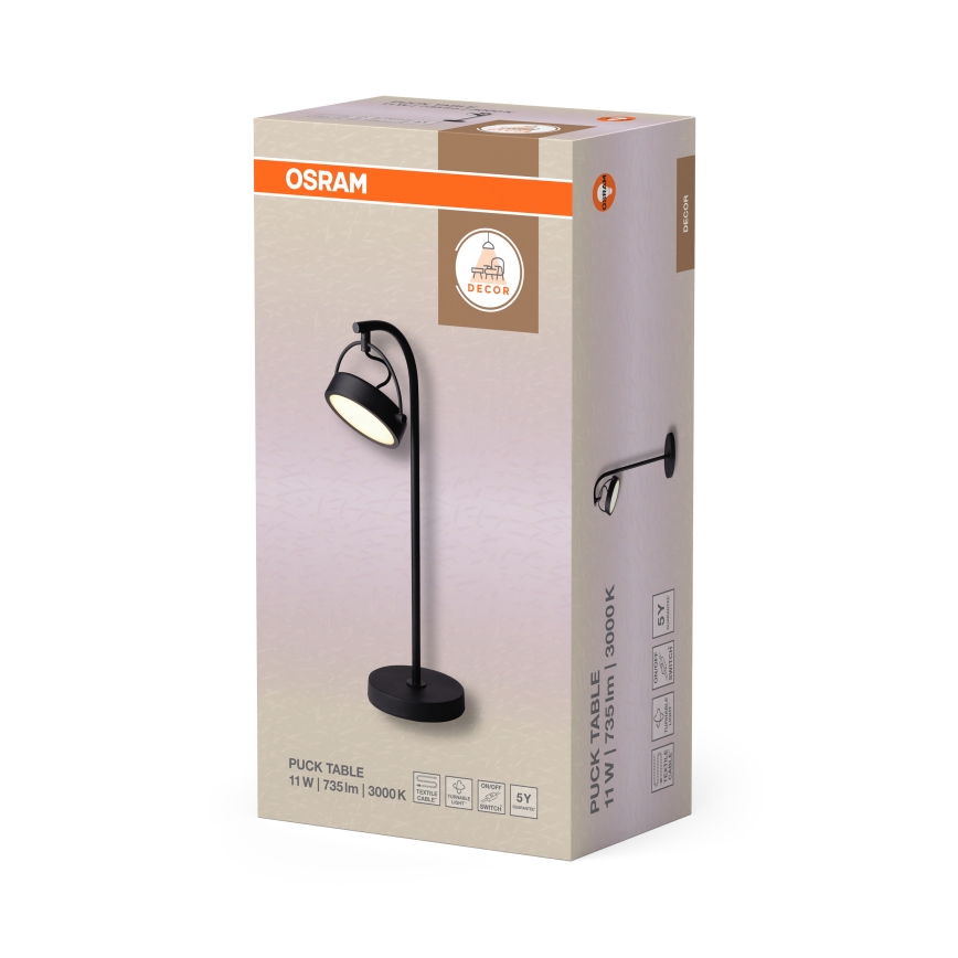 Osram - Lampe de table LED DECOR PUCK LED/11W/230V IRC 90 noire