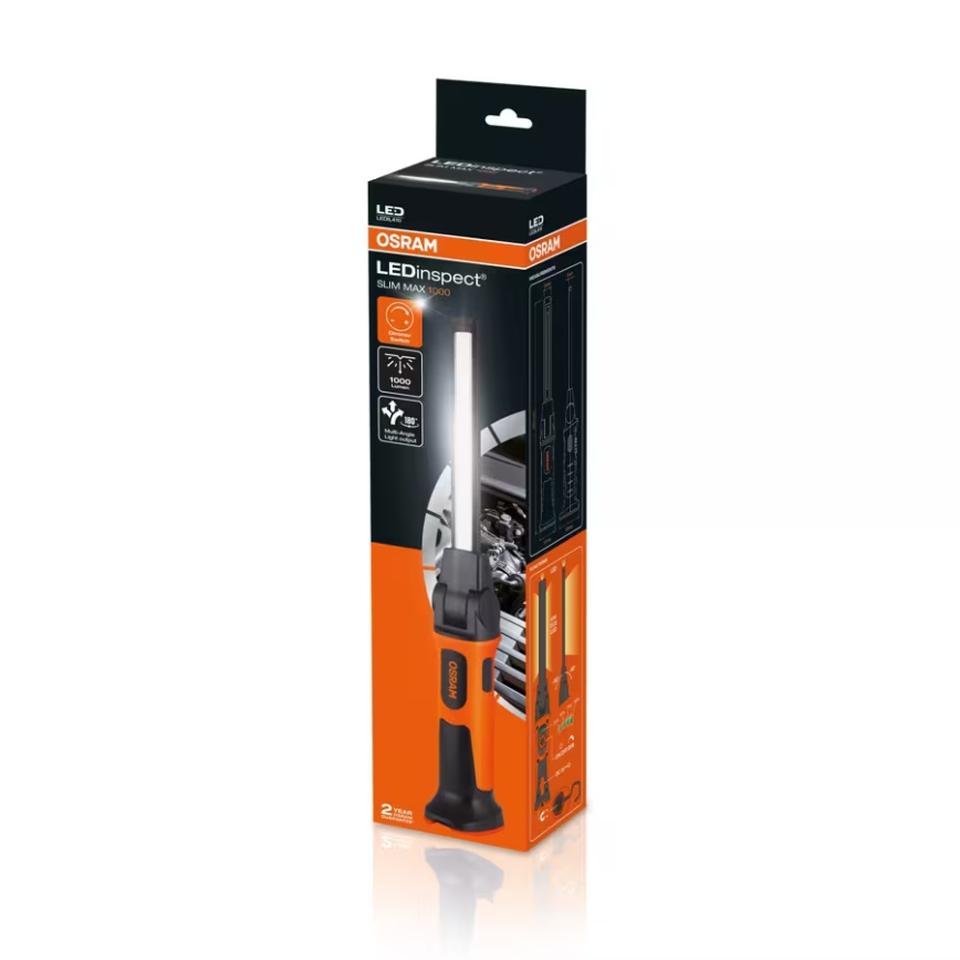 Osram - Lampe torche LED rechargeable à intensité réglable LEDINSPECT SLIM MAX1000 LED/9W/3,7V IP65 2600 mAh
