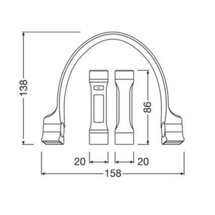 Osram - Lampe rechargeable à intensité réglable LEDINSPECT WEARABLE NECKLIGHT LED/1W/3,7V IP54 1000 mAh