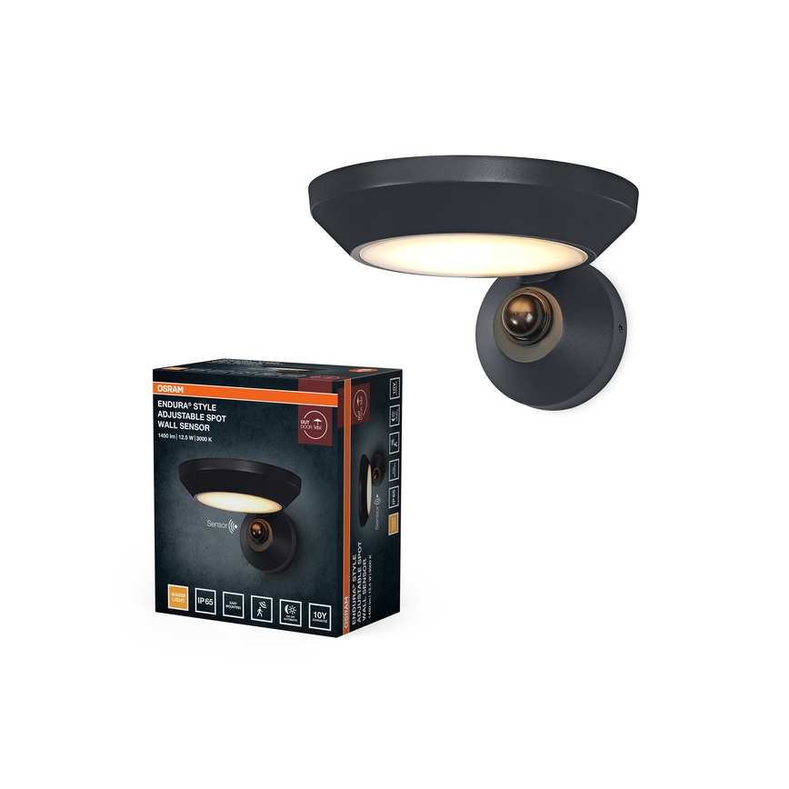 Osram - lampe murale d'extérieur LED avec capteur crépusculaire et détecteur de mouvement ENDURA STYLE LED/12W/230V IP65