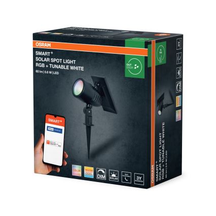 Osram - Lampe solaire LED RGBW à intensité variable SMART+ SOLAR LED/0,6W/3,7V 2000 mAh 3000-6500K IP44