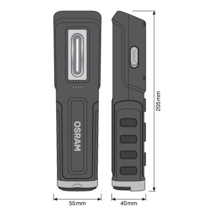 Osram - Lampe torche rechargeable LED dimmable LEDINSPECT WIRE-FREE PRO 600 LED/5W/3,7V IP54 2600 mAh
