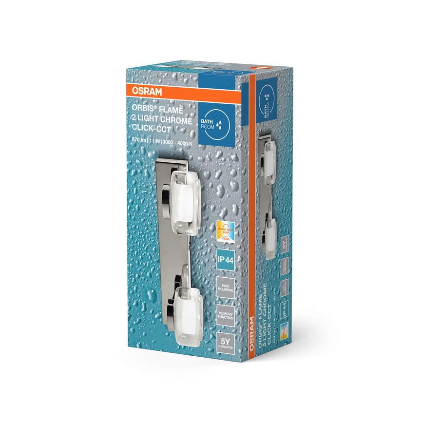 Osram - Applique murale LED pour salle de bains ORBIS FLAME 2xLED/5,5W/230V 3000/4000K IP44 chrome brillant