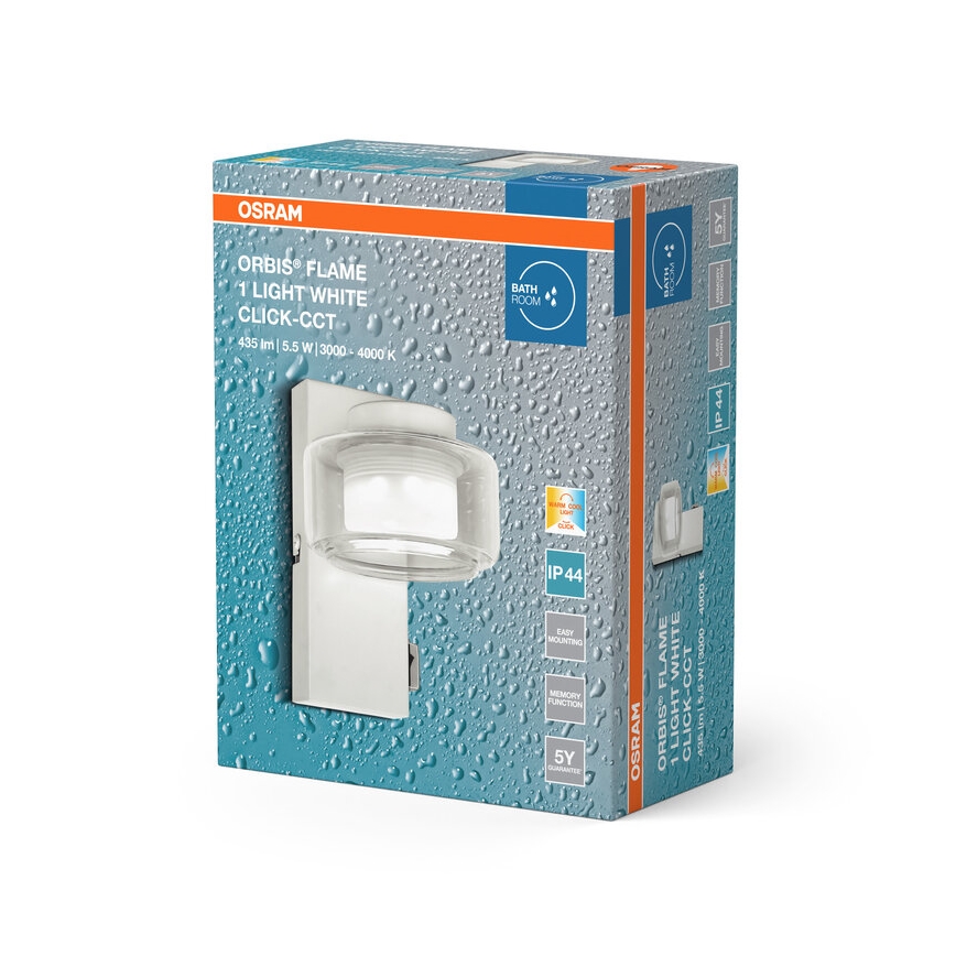 Osram - Applique murale LED pour salle de bains ORBIS FLAME LED/5,5W/230V 3000/4000K IP44 blanche