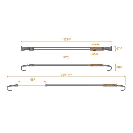 Osram - Lampe d'inspection rechargeable et dimmable LEDINSPECT UNDERBONNET LED/16W/3,7V IP65 4400 mAh