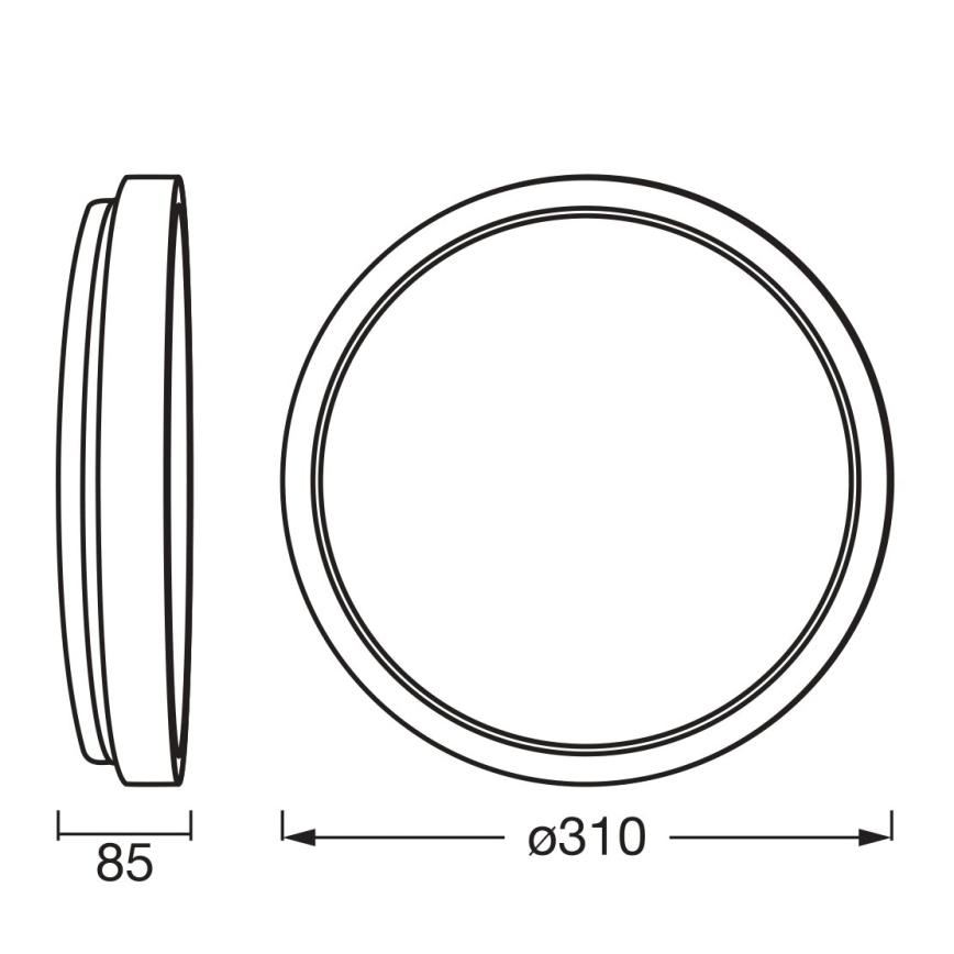 Osram - Plafonnier LED dimmable MARIANO LED/16W/230V Ø 31 cm chêne/blanc