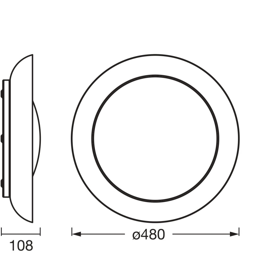 Osram - Plafonnier LED dimmable PLATE LED/45W/230V Ø 48 cm vert