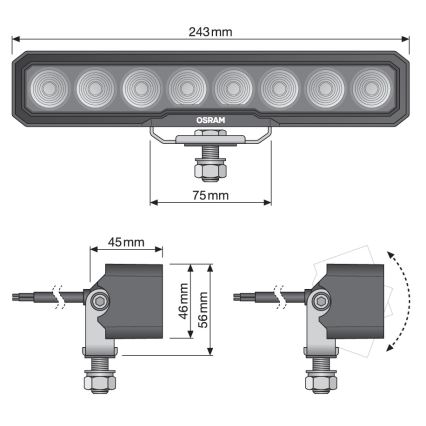 Osram - Projecteur LED pour automobile LIGHTBAR WL VX250-WD LED/36W/12/24V 6000K IP69