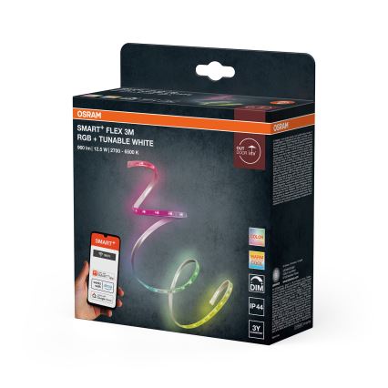 Osram - Ruban LED RVB + blanc variable dimmable d'extérieur SMART+ FLEX 3 m LED/12,5W/230V 2700-6500K IP44 Wi-Fi