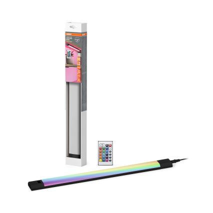 Osram - Luminaire LED RGBW dimmable sous-meuble LINEAR EDGE LED/8W/230V 50 cm noir avec détecteur de mouvement + télécommande