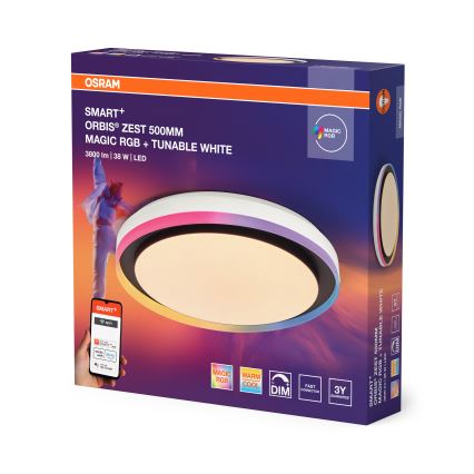 Osram - Plafonnier LED RGBW dimmable SMART+ MAGIC LED/38W/230V Ø 49 cm noir 2700–6500 K Wi‑Fi