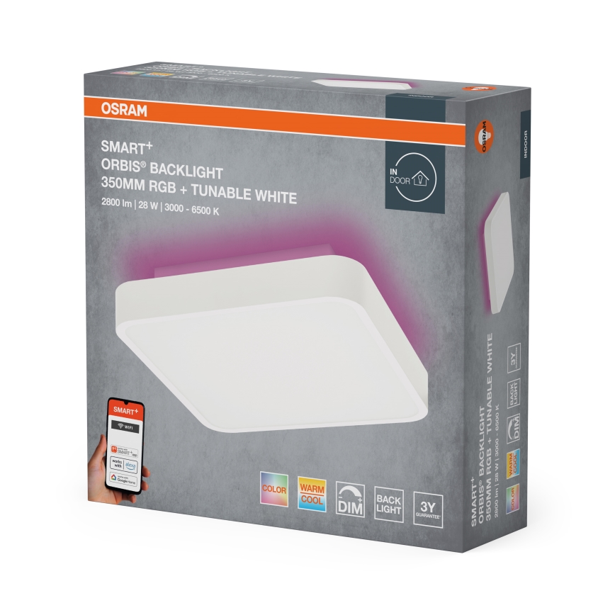 Osram - Plafonnier LED RGBW dimmable SMART+ ORBIS LED/28W/230V 35x35 cm 2700-6500K Wi-Fi