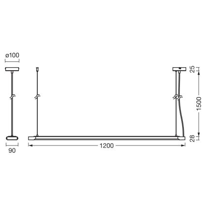 Osram - Suspension LED dimmable sur câble OFFICE LINE LED/40W/230V 4000K 120 cm blanche
