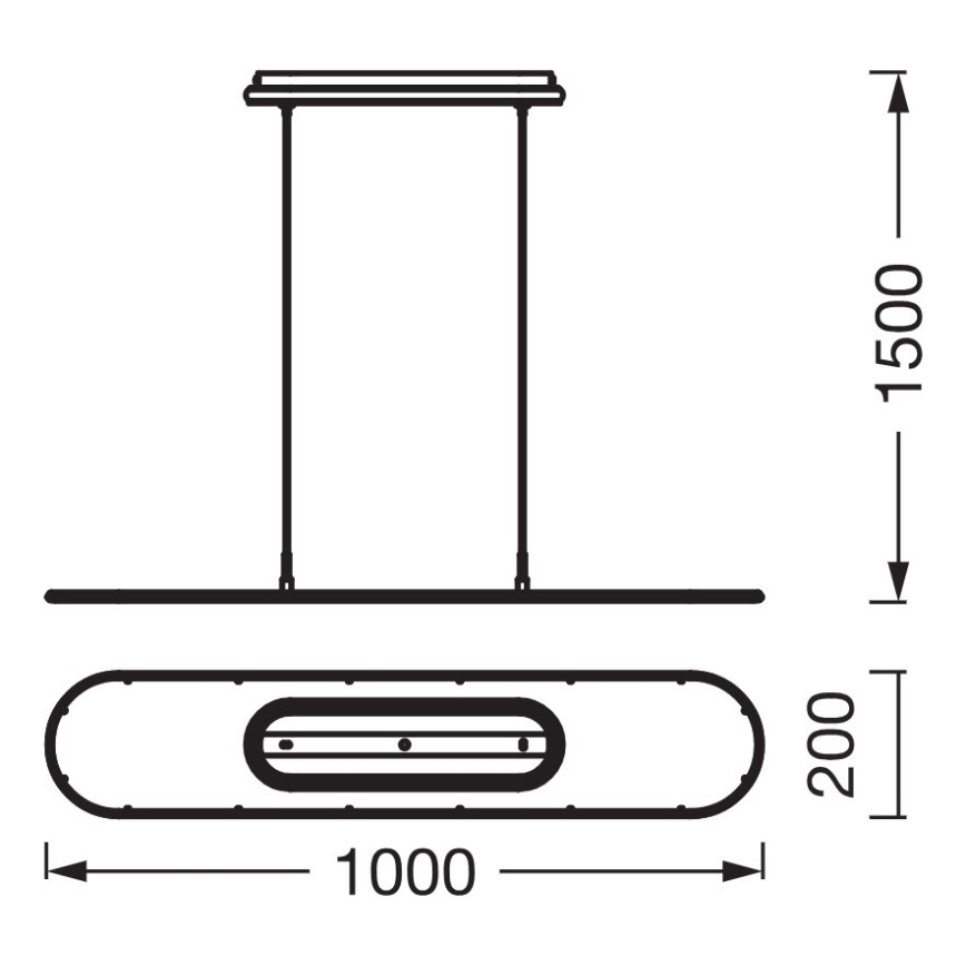 Osram - Suspension LED dimmable sur câble OFFICE LINE LED/57W/230V 4000K 100 cm CRI 90 noire