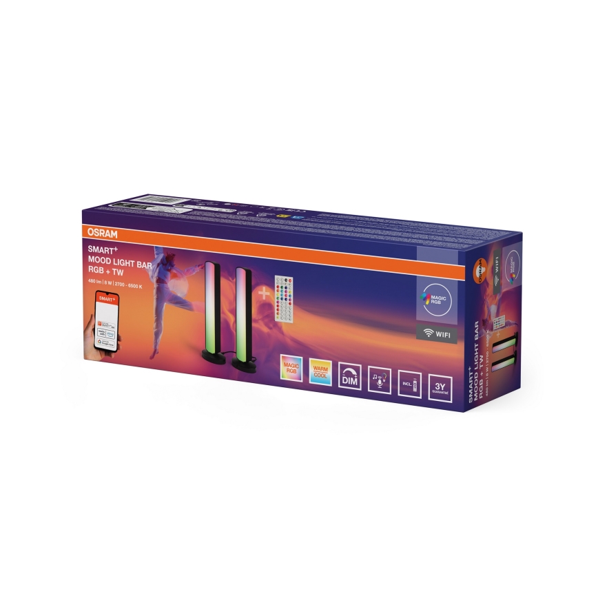 Osram - Lot de 2 lampes de table dimmables LED RGBW MOOD LIGHT LED/4W/230V 2700-6500K Wi-Fi + télécommande