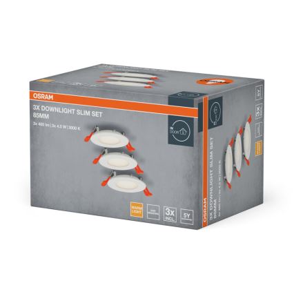 Osram - Lot de 3 spots encastrables SLIM LED/4,5W/230V