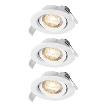 Osram - Lot de 3 spots LED encastrables dimmables SPOT LED/4,9 W/230 V 2700 K Ø 8,7 cm blanc