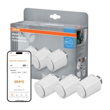 Osram - Lot de 3 têtes thermostatiques SMART+ (3×AA) Wi‑Fi