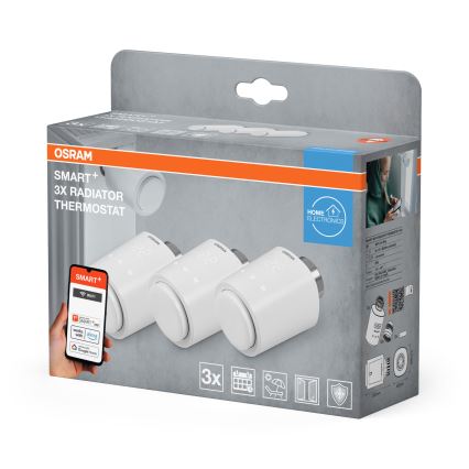 Osram - Lot de 3 têtes thermostatiques SMART+ (3×AA) Wi‑Fi