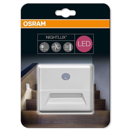 Osram - luminaire d'escalier LED avec détecteur NIGHTLUX LED/0,25W/3xAAA blanc IP54