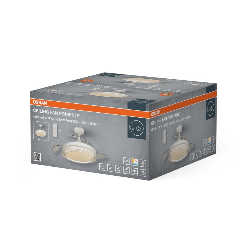 Osram - Plafonnier LED dimmable avec ventilateur PONIENTE LED/36W/230V 3000/4000/6500K + télécommande