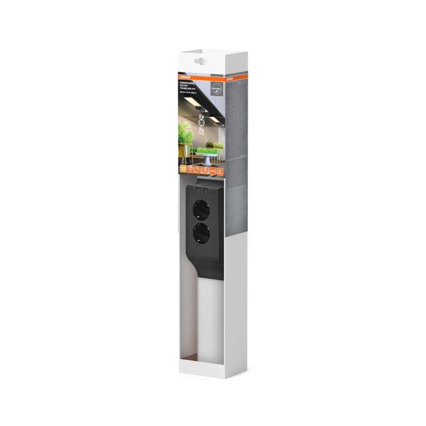 Osram - Éclairage LED sous-meuble dimmable avec prises intégrées UNDERCABINET LED/10W/230V 3000K 54,8 cm noir