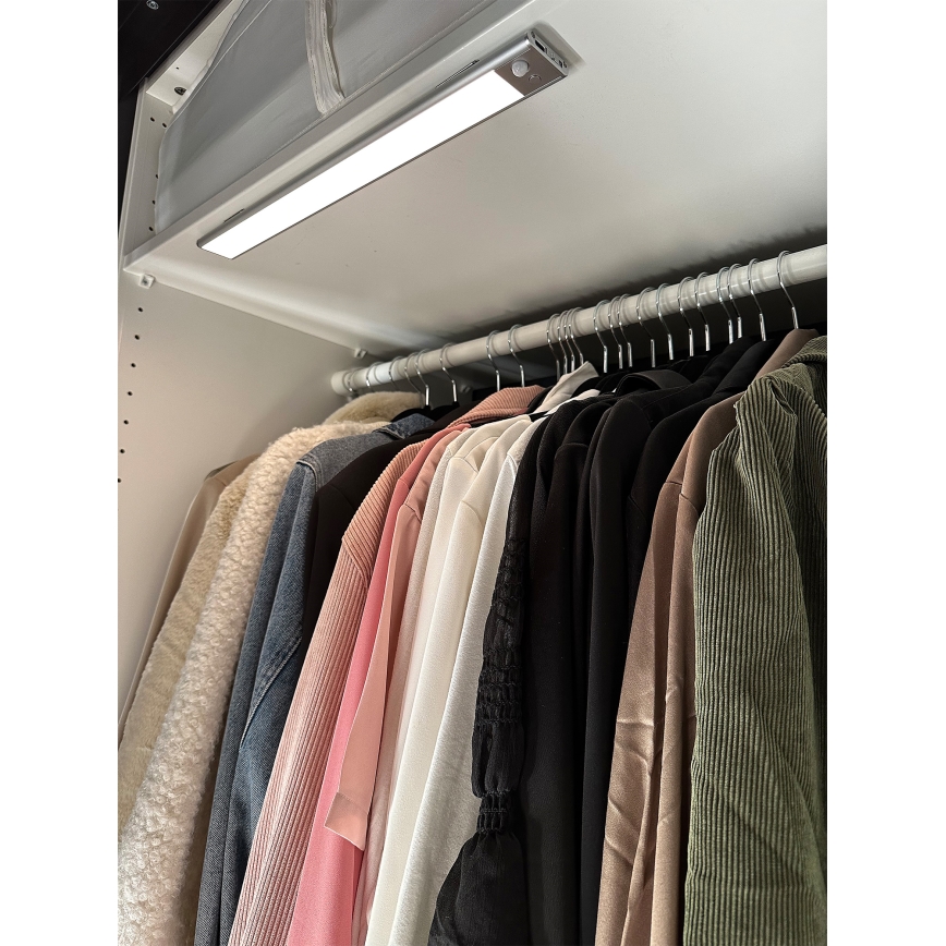 Osram - Luminaire LED sous-meuble LINEAR avec détecteur de mouvement et détecteur crépusculaire LED/4W/3,7V 1500 mAh 3000/4000/6500K 60 cm gris