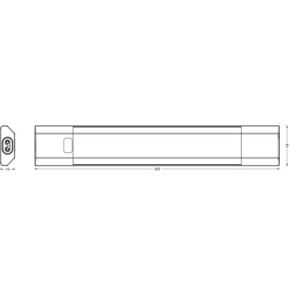 Osram - Luminaire LED sous-meuble dimmable avec détecteur de mouvement LINEAR EDGE LED/4W/230V 3000/4000/6500K 30 cm blanc