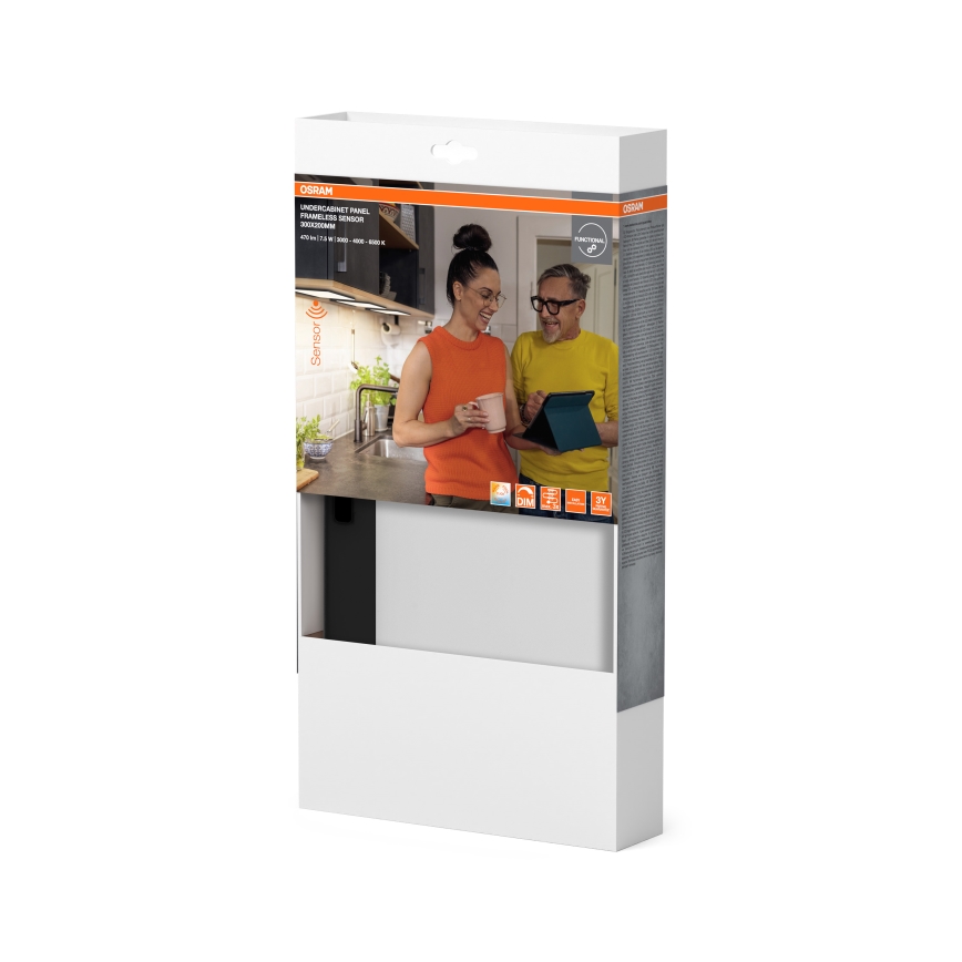 Osram - Luminaire LED dimmable pour sous-meuble avec détecteur de mouvement UNDERCABINET LED/7,5W/230V 3000/4000/6500K 20x30 cm noir