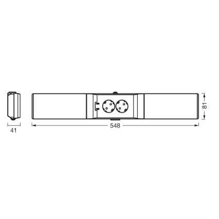 Osram - Luminaire LED dimmable sous-meuble avec prises intégrées UNDERCABINET LED/10W/230V 3000K 54,8 cm blanc