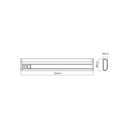 Osram - Éclairage LED sous-meuble avec détecteur de mouvement et détecteur crépusculaire LINEARLED LED/2,9W/9V 6xAA 4000K 31,4 cm blanc