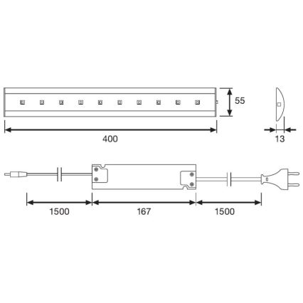 Osram - Luminaire LED sous meubles de cuisine SLIMSHAPE 1xLED/13W/230V