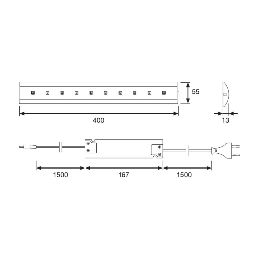 Osram - Luminaire LED sous meubles de cuisine SLIMSHAPE 1xLED/13W/230V
