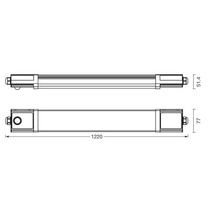 Osram - luminaire LED technique de type fluorescent équipé d'un capteur crépusculaire et d'un détecteur de mouvement SUBMARINE LED/36W/230V 122 cm IP65