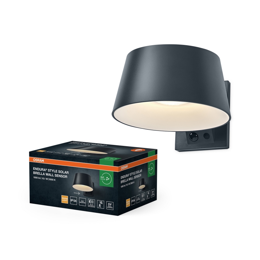 Osram - Applique murale solaire LED avec capteur ENDURA STYLE LED/10,1W/4,2V 2000 mAh IP54 anthracite