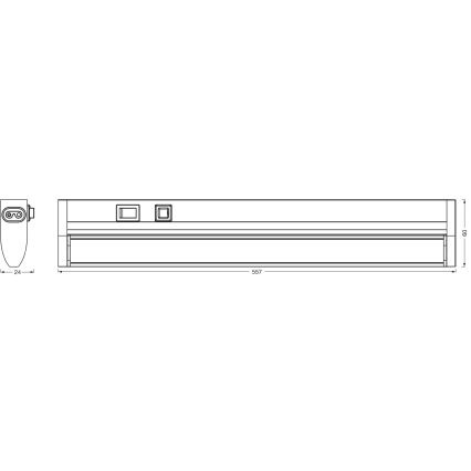Osram - Luminaire LED dimmable sous-meuble LINEAR TURN LED/10W/230V 3000/4000/6500K 55 cm noir